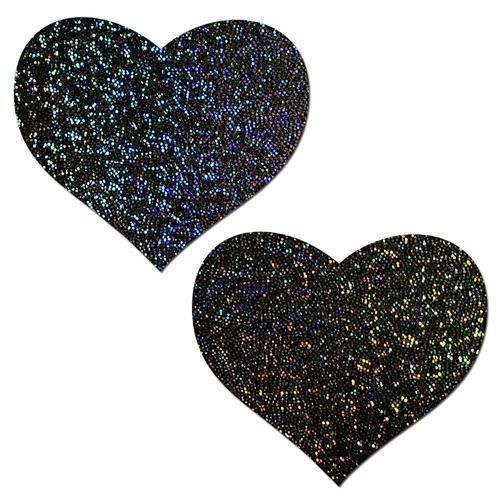 Pastease Glitter Heart Black Pasties - Grocery