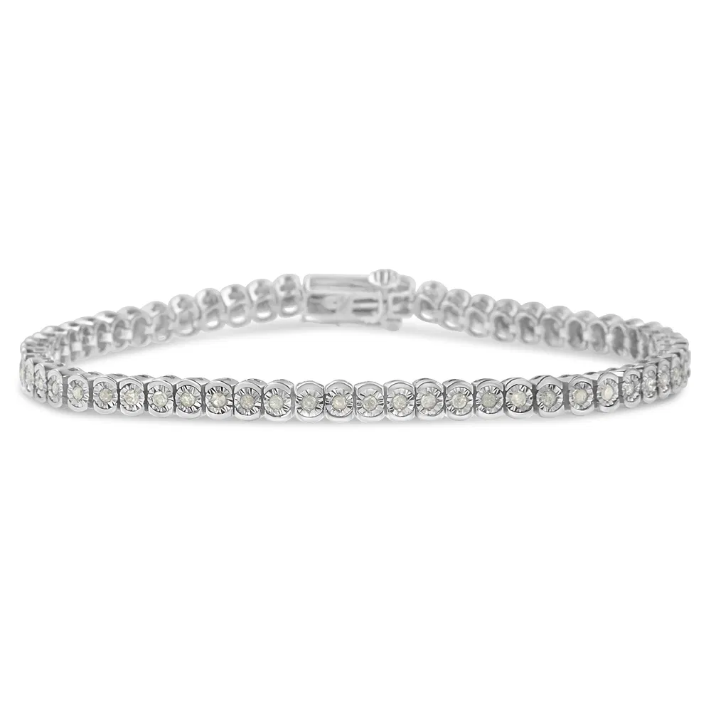 .925 Sterling Silver 1.0 Cttw Diamond Miracle-Set Cut-Circle 7