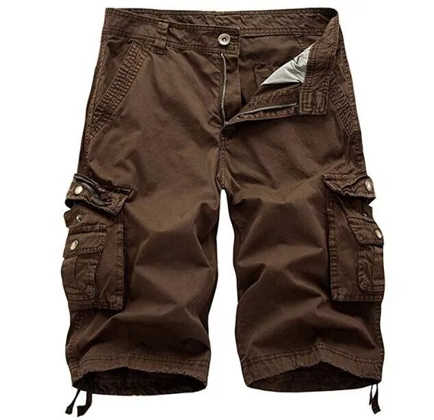 Mens Camo Cargo Shorts Relaxed Fit Multi-Pocket Outdoor Camouflage Cargo Shorts Cotton - Grocery