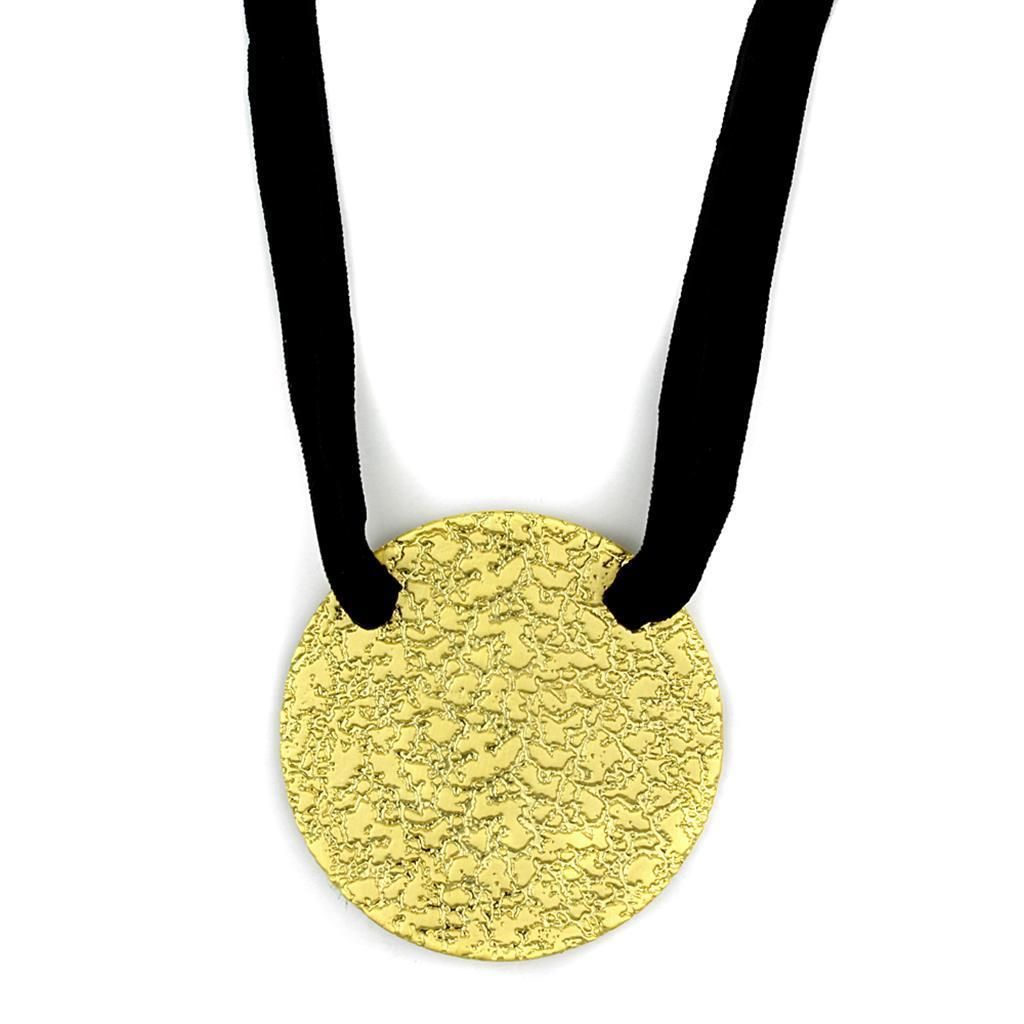 LO3727 - Gold & Brush Brass Chain Pendant with No Stone - Grocery