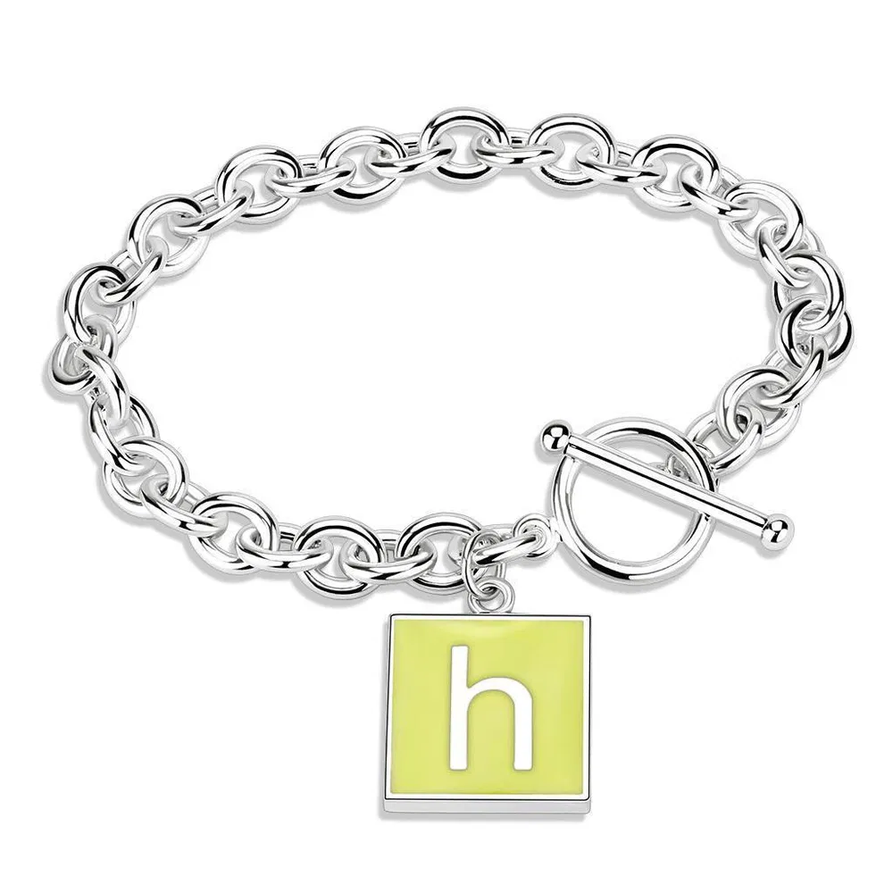 LO4642 - High-Polished Brass Bracelet with Epoxy in Emerald - Grocery