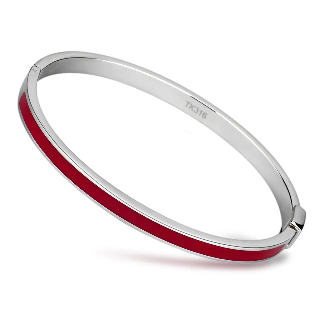 TK744 - High polished (no plating) Stainless Steel Bangle with Epoxy in Siam - Grocery