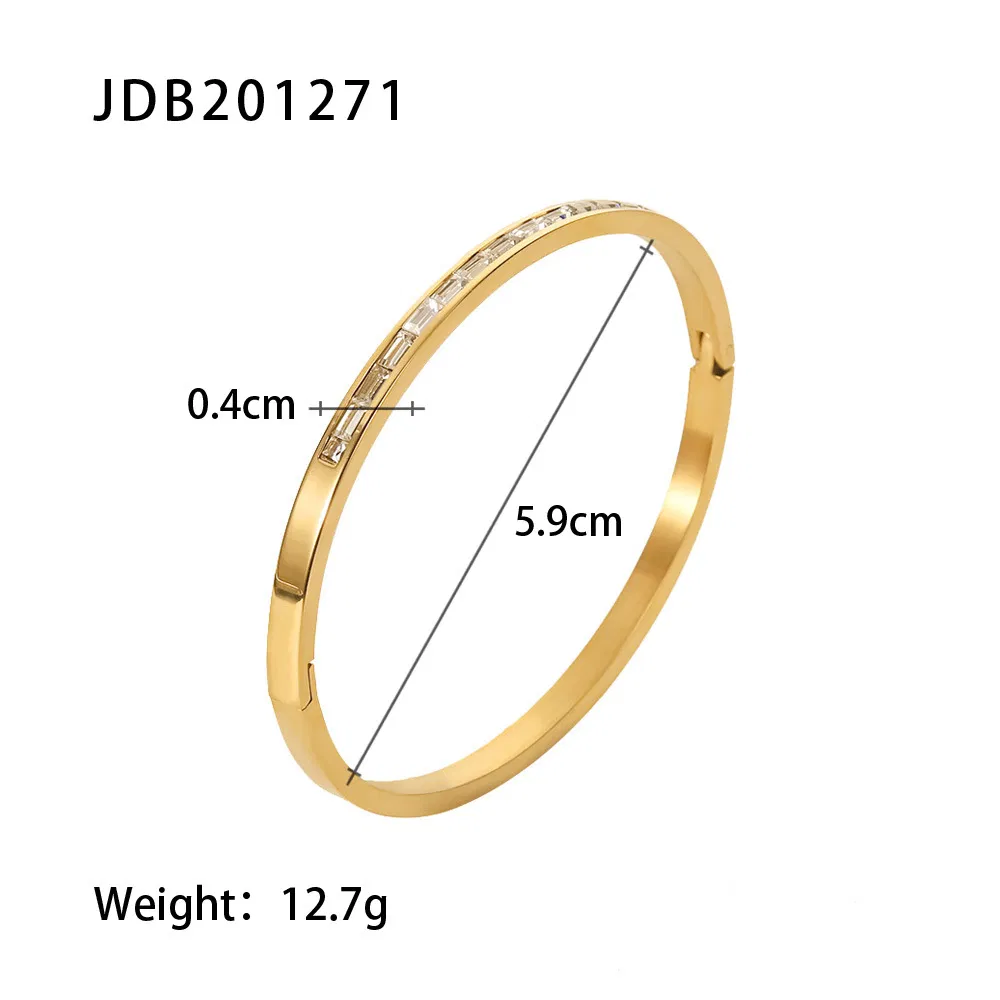 Fashionable And Versatile Gold-plated Stainless Steel Bracelets With Zirconia - Grocery