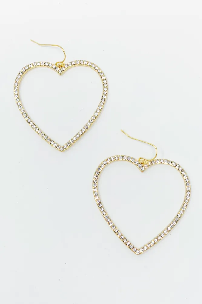 My Precious Heart Earrings, Gold - Grocery