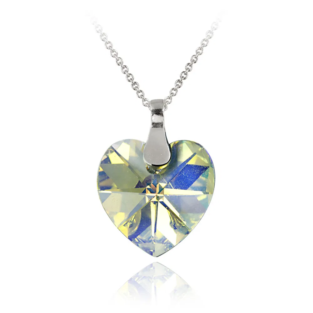 Sterling Silver Aruore-Boreale Swarovski Elements Heart Necklace - Grocery