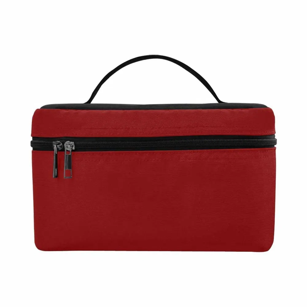 Cosmetic Bag, Maroon Red Travel Case - Grocery