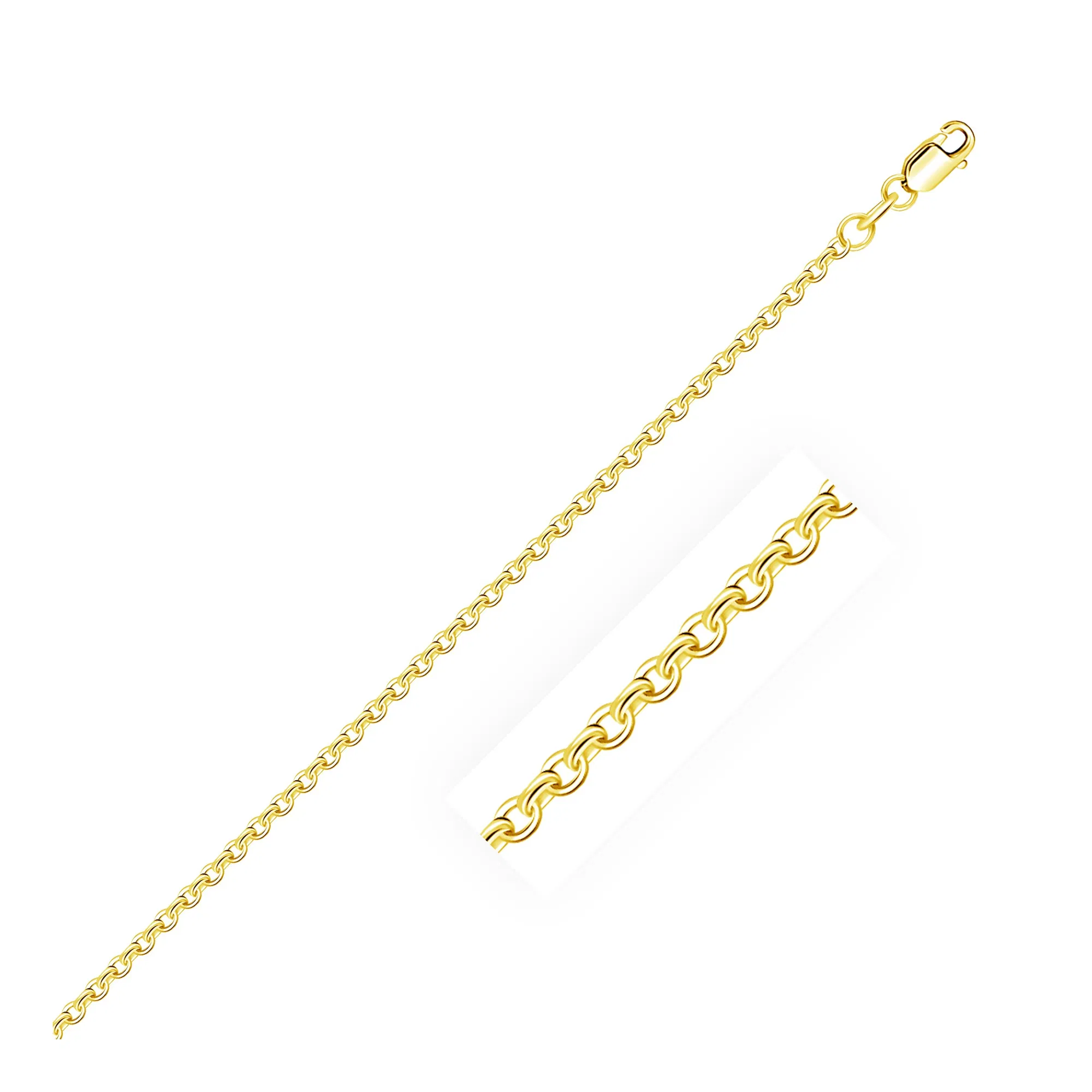 14k Yellow Gold Diamond Cut Cable Link Chain 1.8mm - Grocery