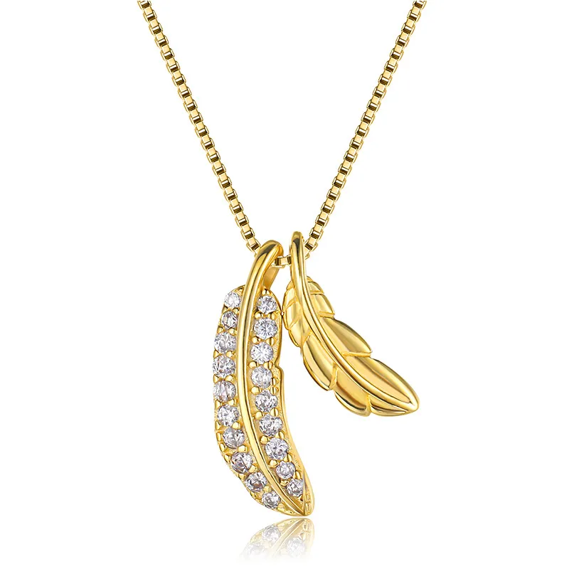 925 Silver Leaf Pendant Necklaces for Women - Grocery