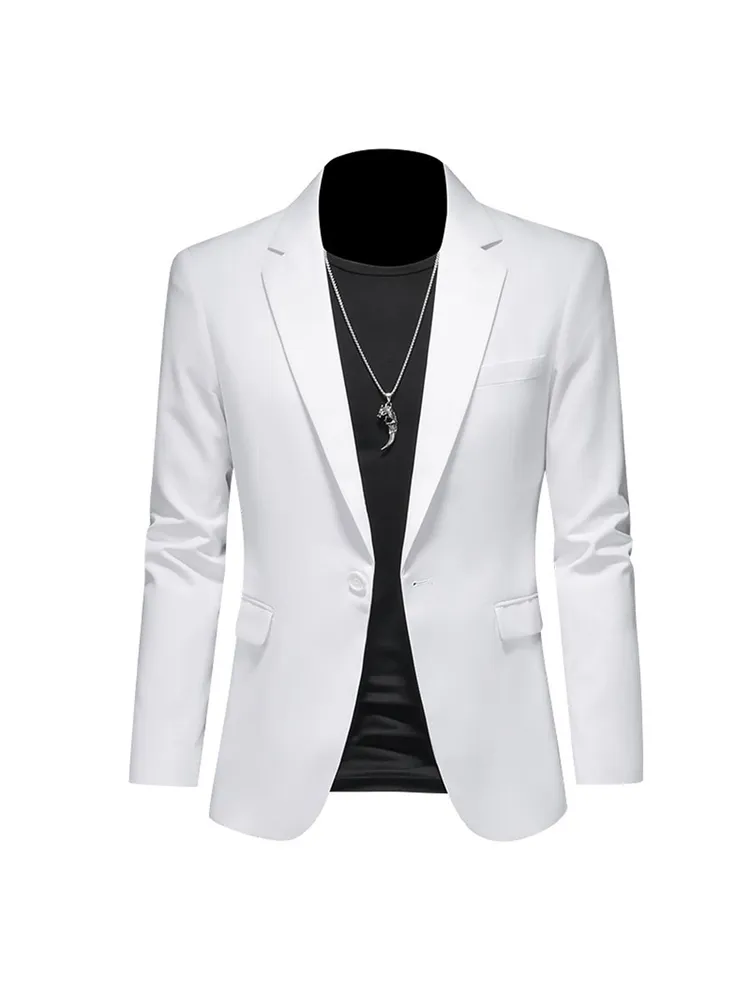 Mens Blazers Slim Fit Business Casual Men Suit Jacket - Grocery