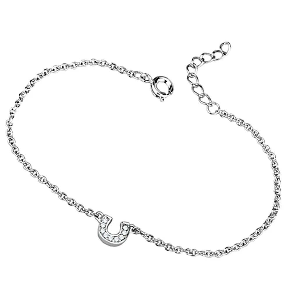 3W710 - Rhodium Brass Bracelet with AAA Grade CZ in Clear - Grocery