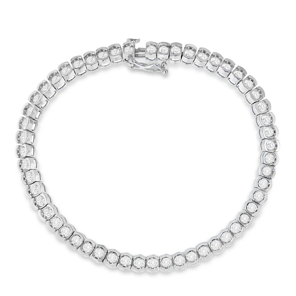 10K White Gold Diamond Tennis Bracelet (3 cttw, H-I Color, SI1-SI2 Clarity) - Grocery