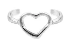 Sterling Silver Open Heart Toe Ring - Grocery