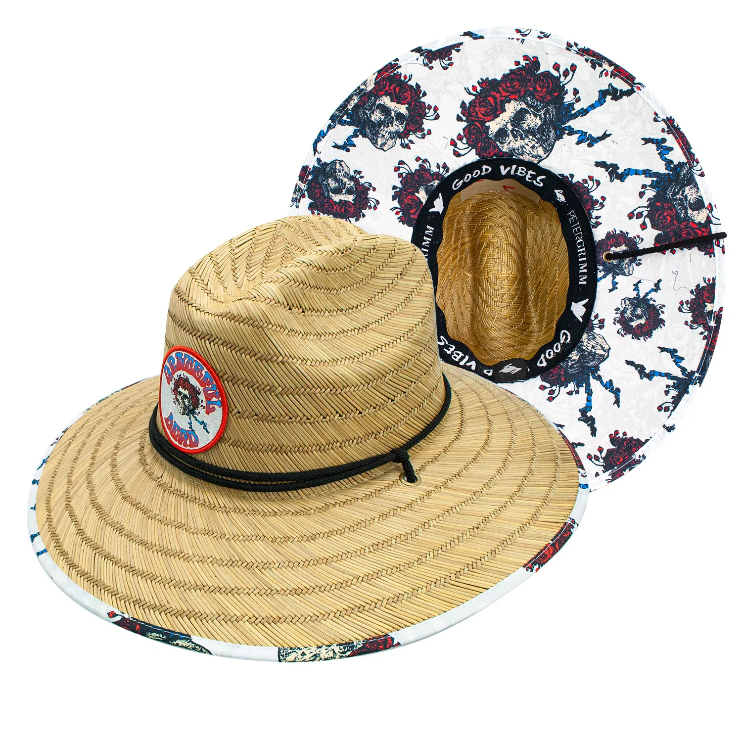 Skull & Roses Straw Lifeguard Hat - Grocery