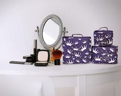 3 Pcs Set Cosmetic Case Crown Print - Grocery