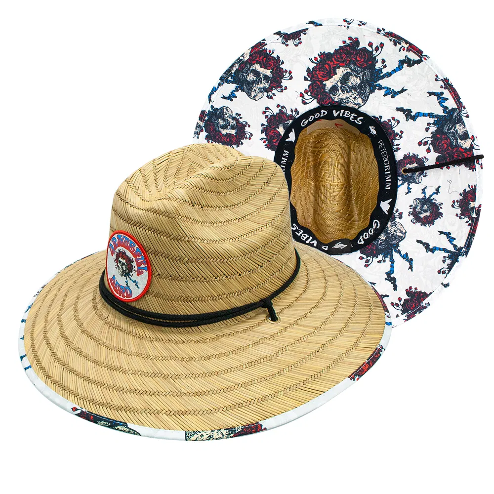Skull & Roses Straw Lifeguard Hat - Grocery