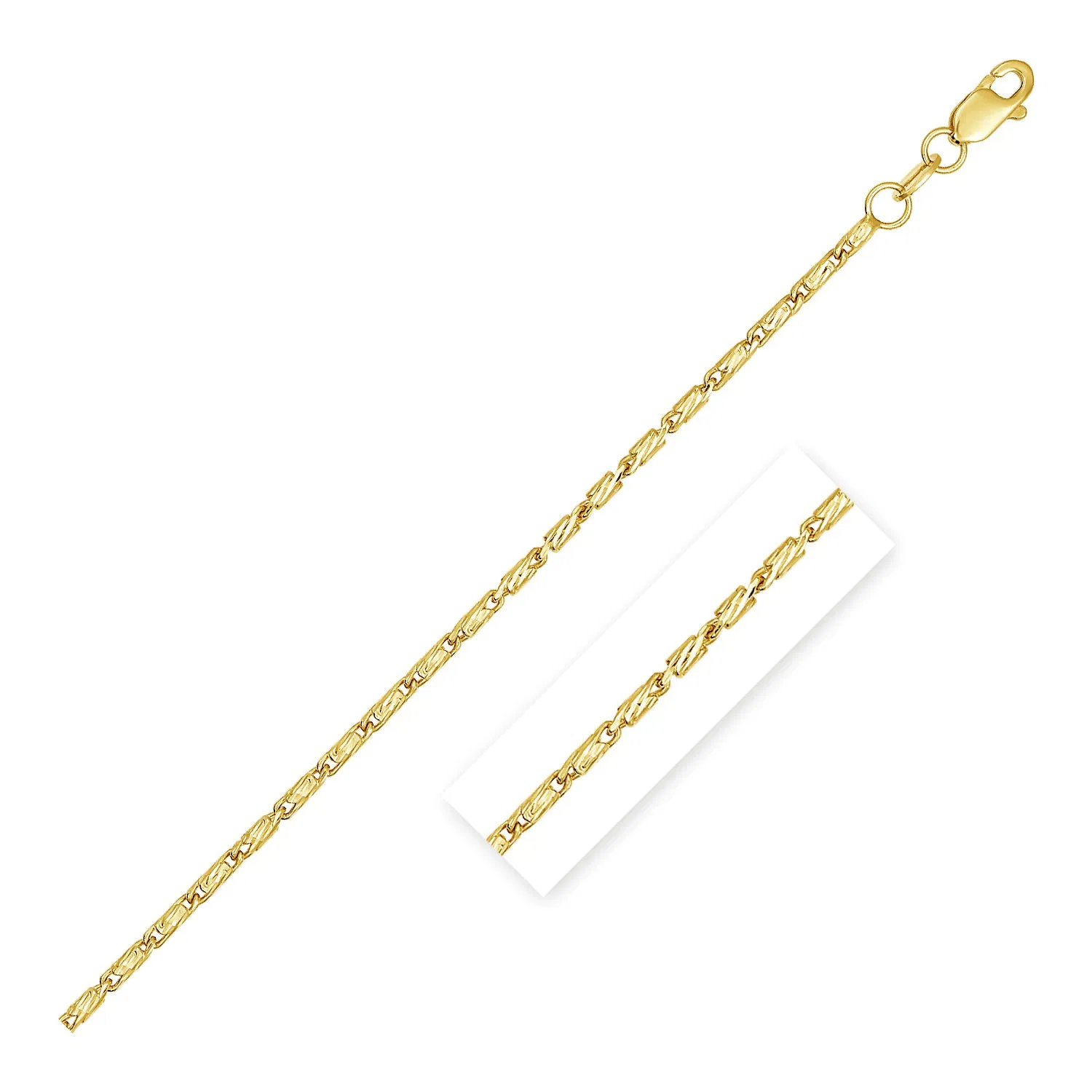 Diamond Cut Fancy Links Pendant Chain in 14k Yellow Gold (1.5mm) - Grocery