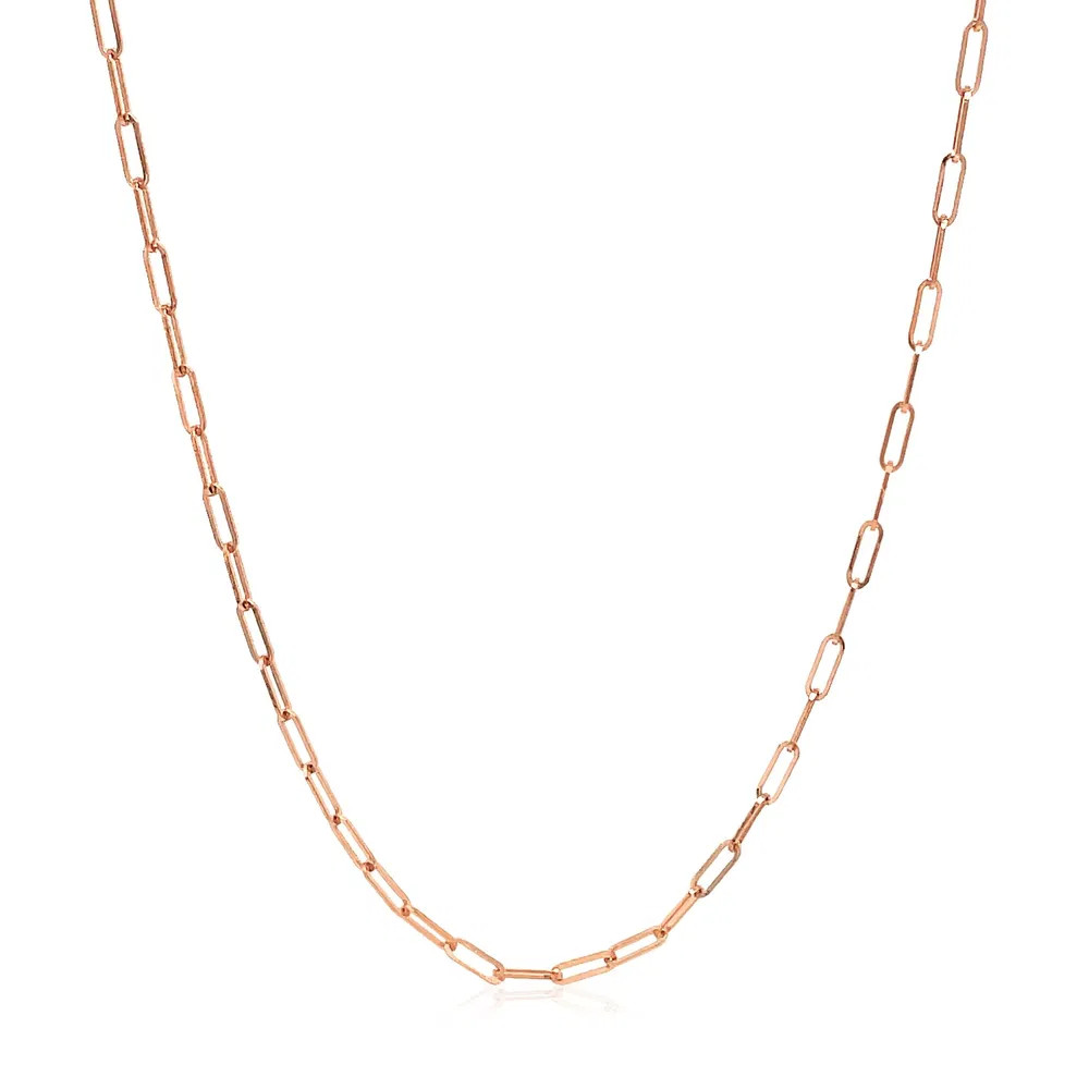 14k Rose Gold Adjustable Paperclip Chain 1.5mm - Grocery