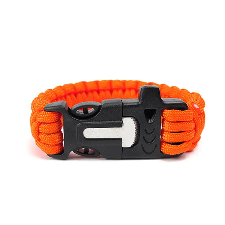 Seven Core Umbrella Rope Braided Survival Whistle Play Flint Escape Emergency Umbrella Rope Bracelet - Grocery