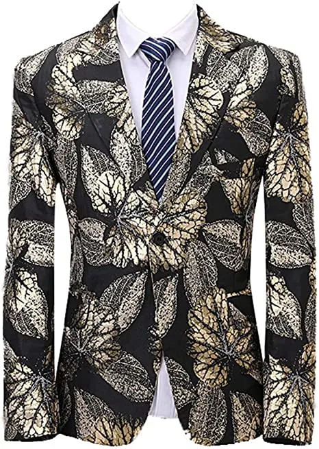 Men's Floral Dress Suits Premium Jacket One Button Luxury Embroidered Blazer Tux Banquet Wedding Coat - Grocery