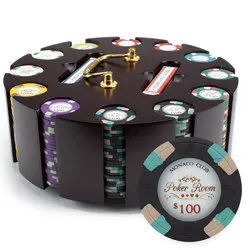 300ct Claysmith Gaming Monaco Club Chip Set in Carousel - Grocery