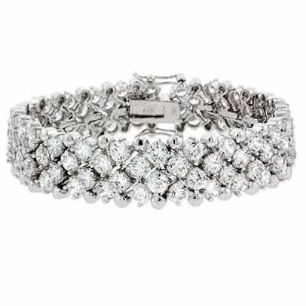 Sterling Silver 25ct CZ Celebrity-Inspired Bracelet - Grocery