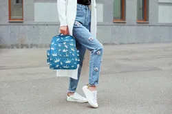 Large Backpack Crown Print - Grocery