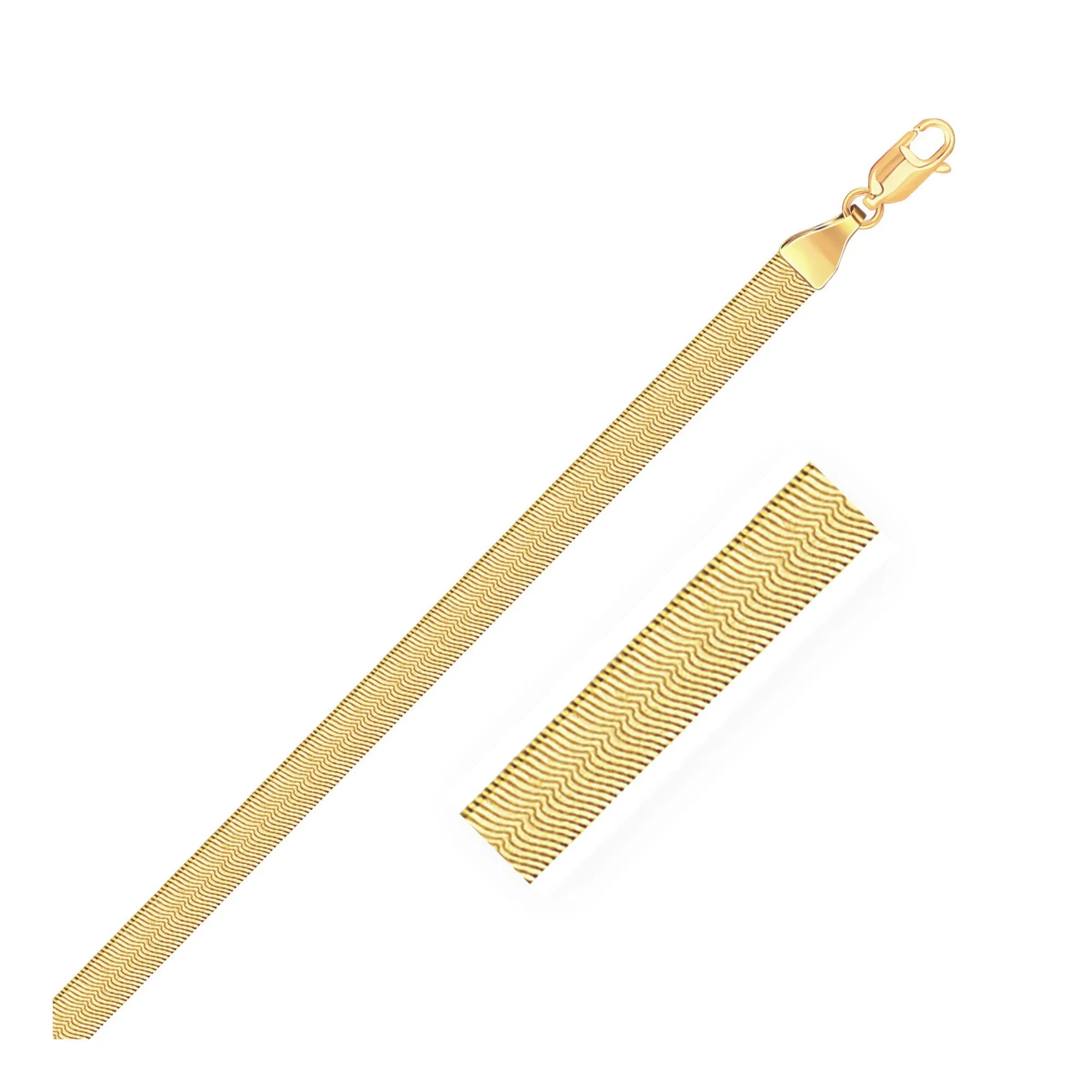 4.0mm 14k Yellow Gold Super Flex Herringbone Bracelet - Grocery