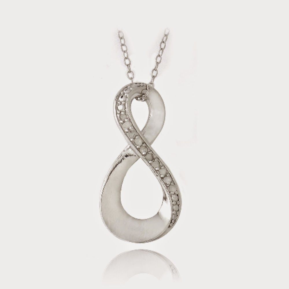 Sterling Silver 1/10ct Diamond Infinity Drop Necklace - Grocery