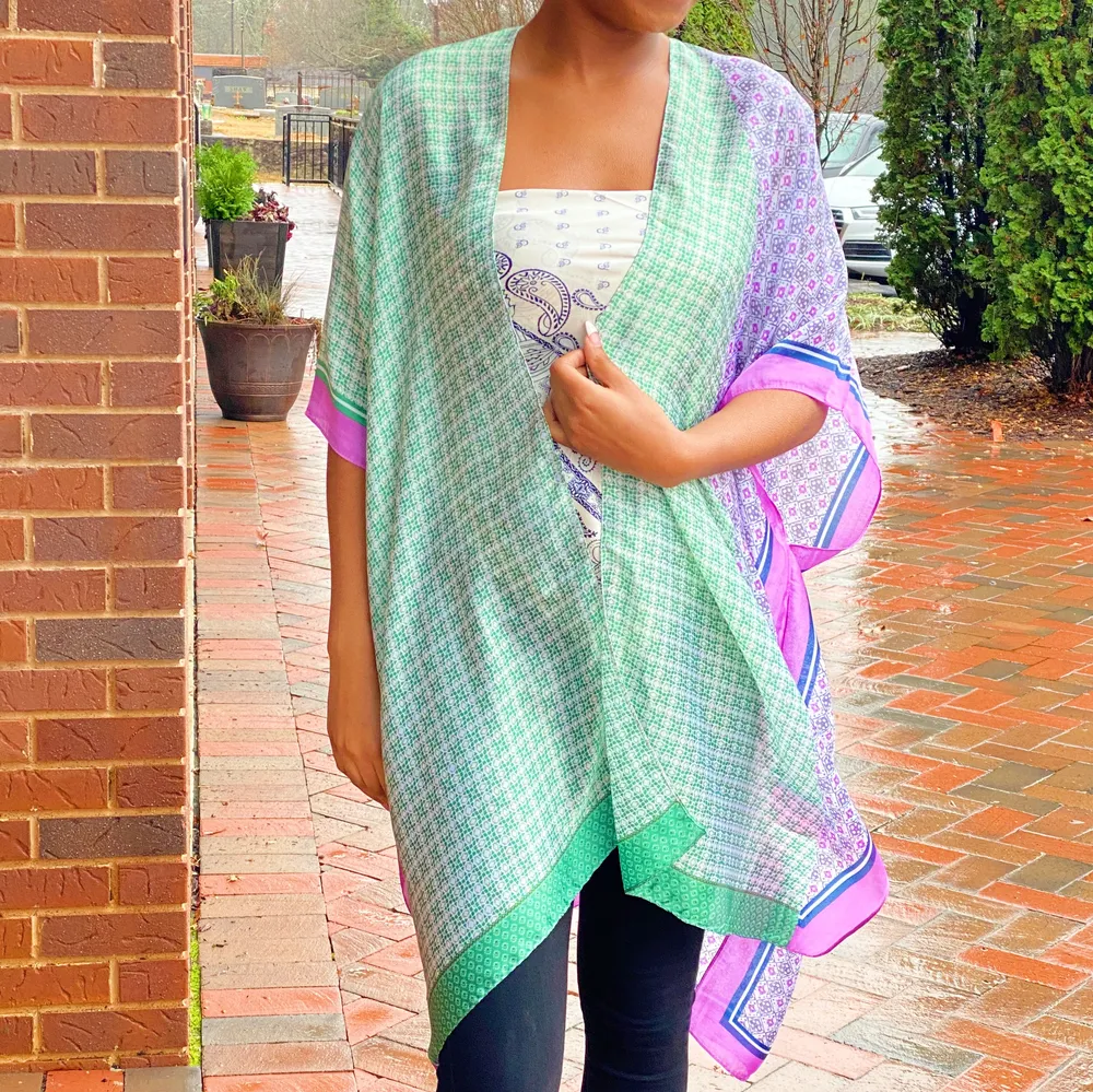 Silky Printed Kimono - Grocery