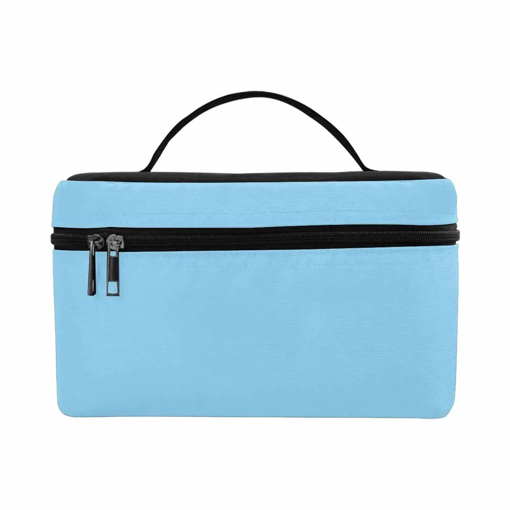 Cosmetic Bag, Light Blue Travel Case - Grocery