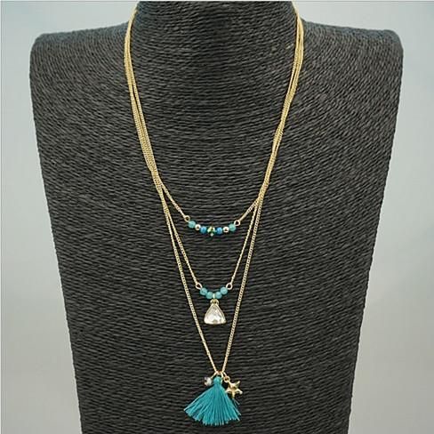 TASSEL AND TRINKETS Layered Necklace - Grocery