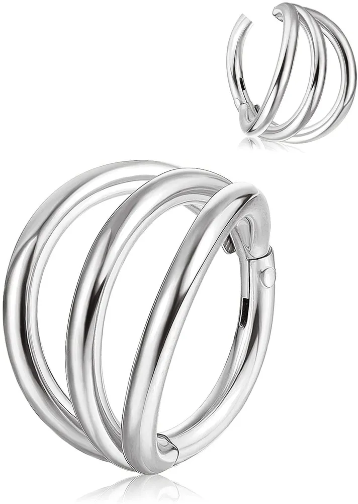 16G Stainless Daith Rings Unique Design CZ Septum Earrings Daith Helix Septum Piercing for Women Men - Grocery