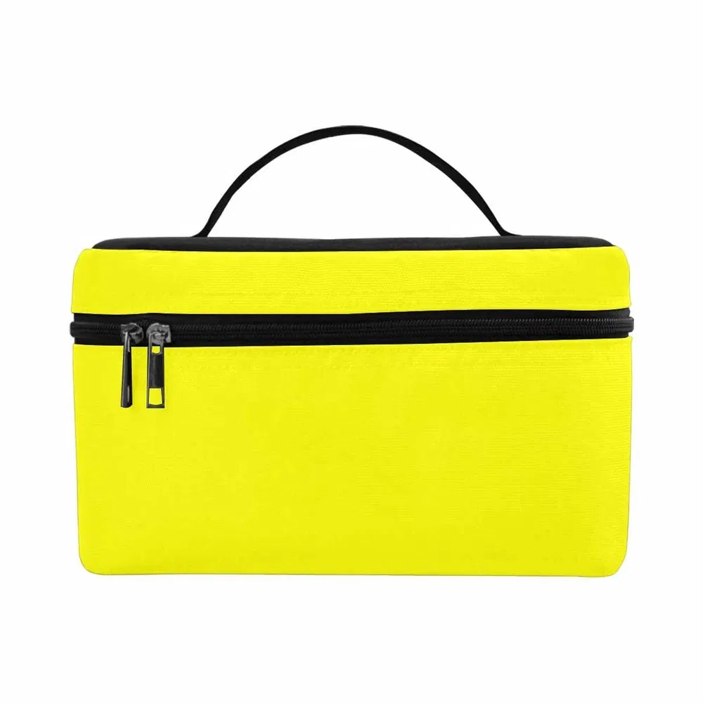 Cosmetic Bag, Yellow Travel Case - Grocery