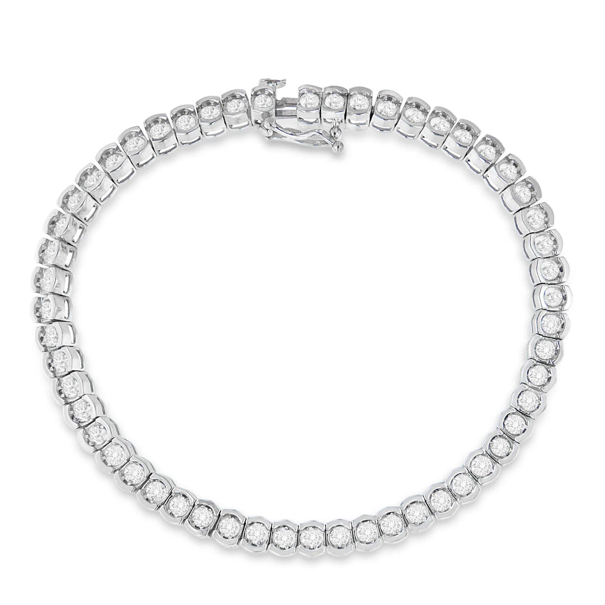 10K White Gold Diamond Tennis Bracelet (3 cttw, H-I Color, SI1-SI2 Clarity) - Grocery