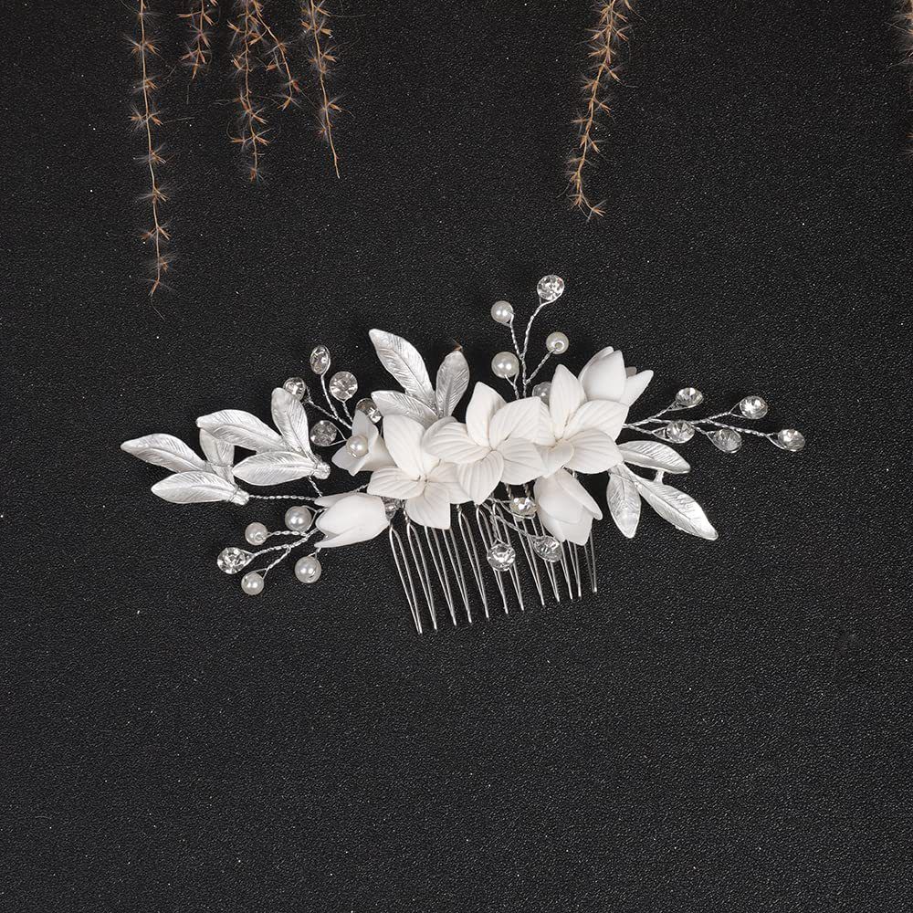 Alloy Leaf Shape Hair Comb Side Comb - Grocery