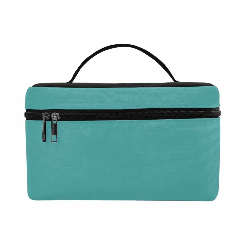 Cosmetic Bag, Mint Blue Travel Case - Grocery