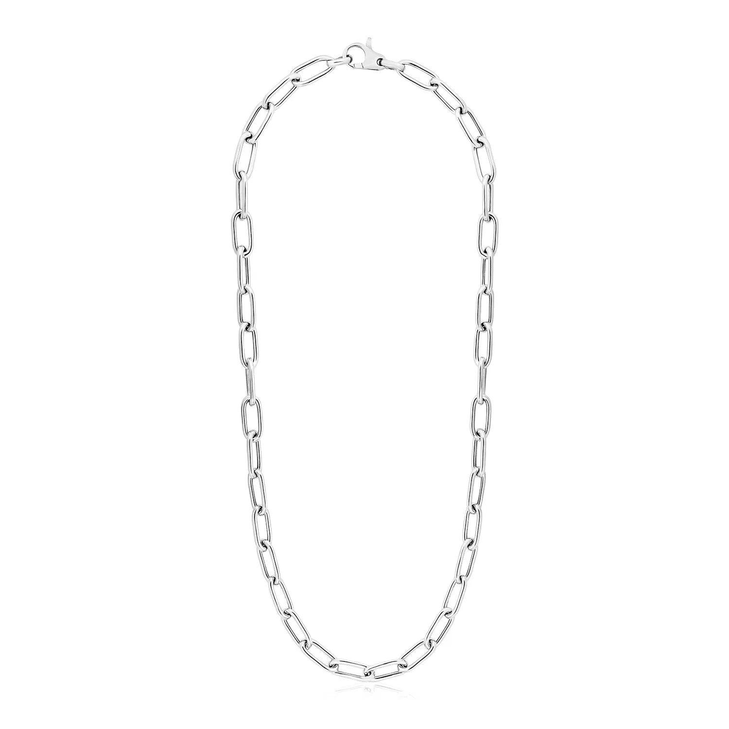 Sterling Silver Wide Paperclip Chain Necklace - Grocery