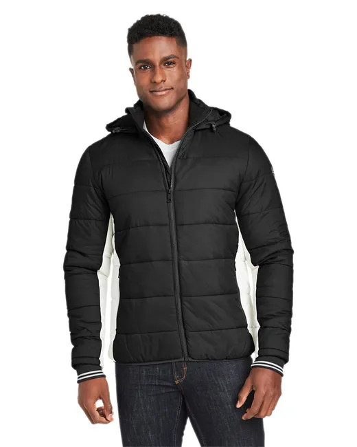 Men's Nautical Mile Puffer Packable Jacket - BLACK/ ANTQ WHT - S - Grocery