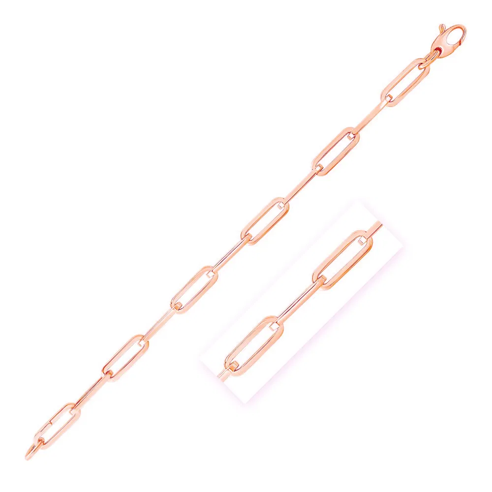 14K Rose Gold Wide Paperclip Chain (6.1mm) - Grocery