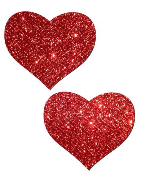 Heart Red Glitter Pasties O/S - Grocery