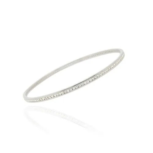 Sterling Silver Cubic Zirconia Channel Set Bangle Bracelet - Grocery