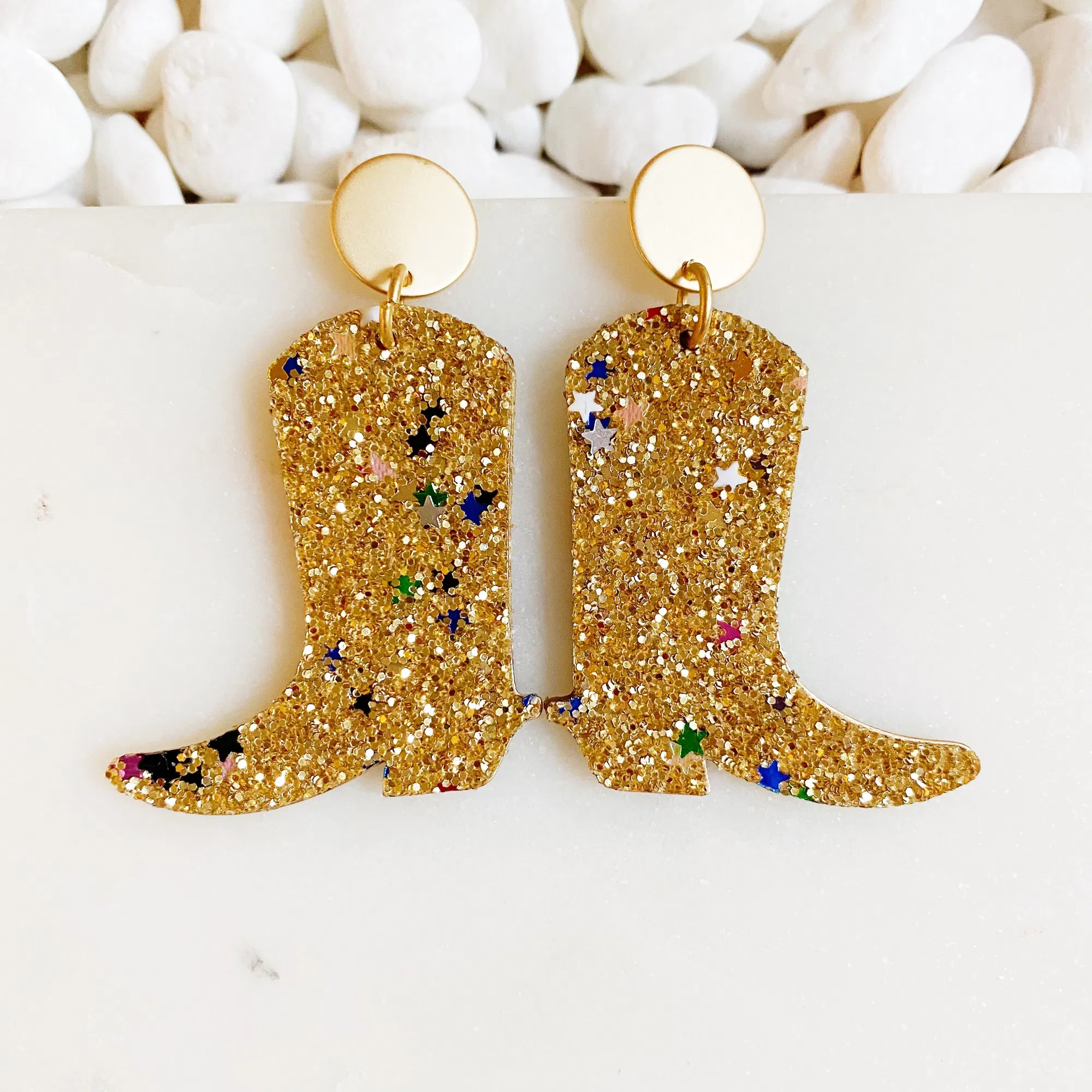 Glittered Up Cowgirl Earrings - Grocery