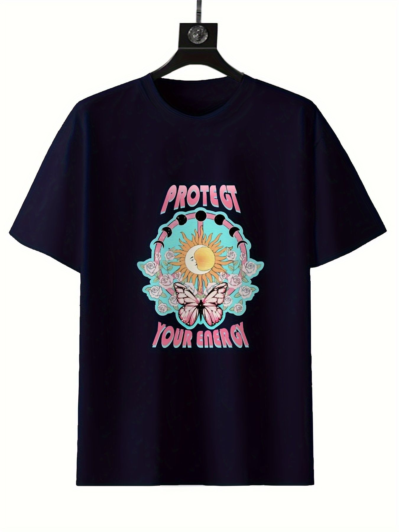 Round Neck Printed T-shirt Casual Short Sleeved Top For Spring And Summer, Personalized And Comfortable For Both Men And Women - Grocery