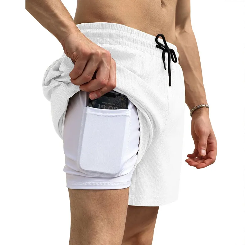 Men's 2 in 1 Running Shorts Athletic Shorts with Liner - Grocery