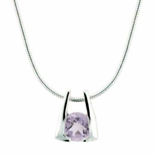 Sterling Silver Amethyst Horseshoe Pendant - Grocery