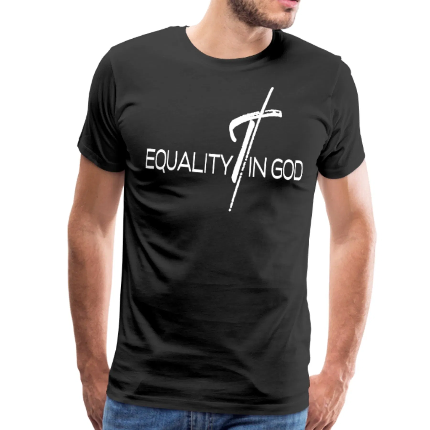 Equality In God Graphic Text Mens T-Shirt - Grocery