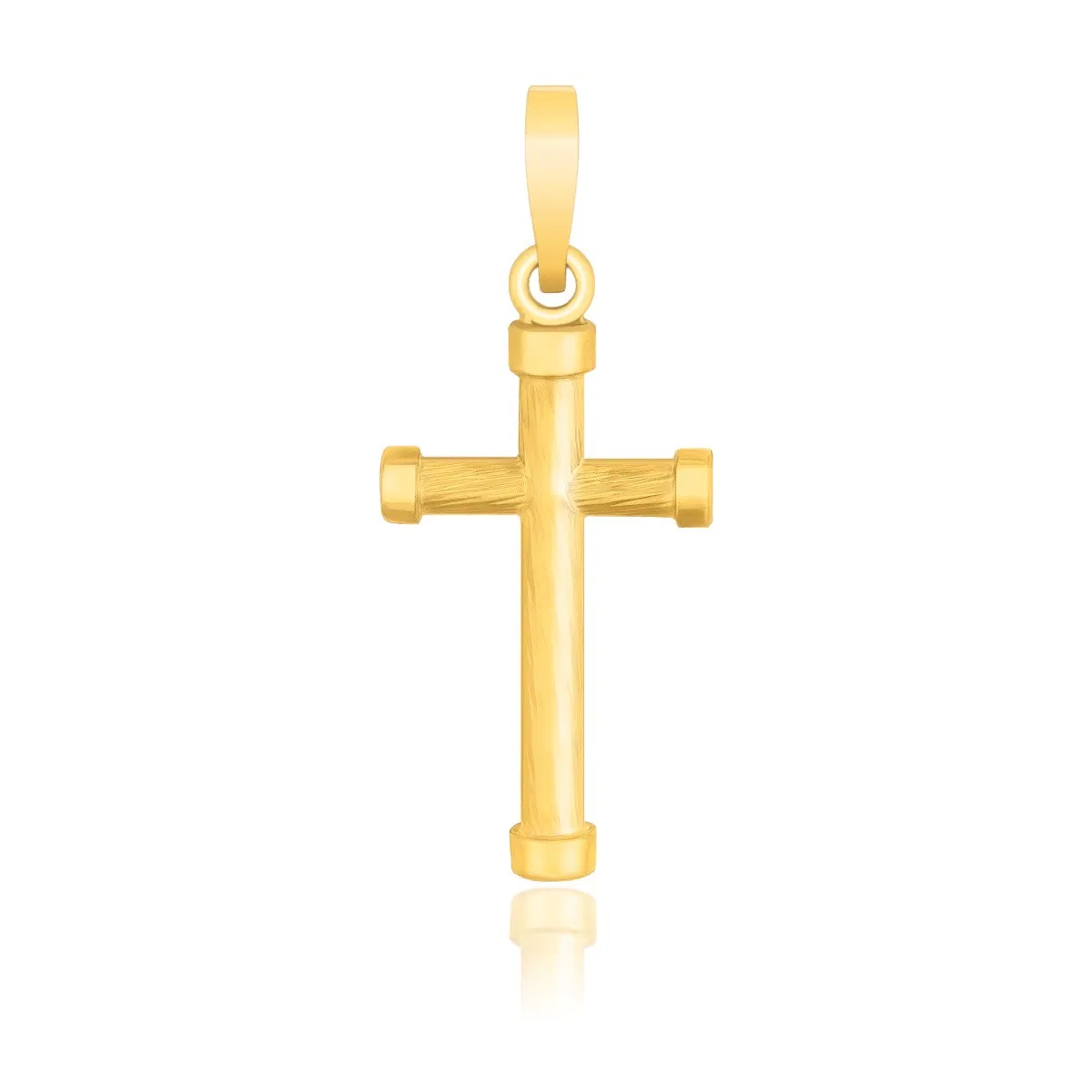 14k Yellow Gold Cross Pendant with Rounded Ends - Grocery