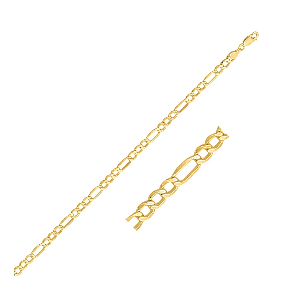 4.6mm 10k Yellow Gold Lite Figaro Bracelet - Grocery