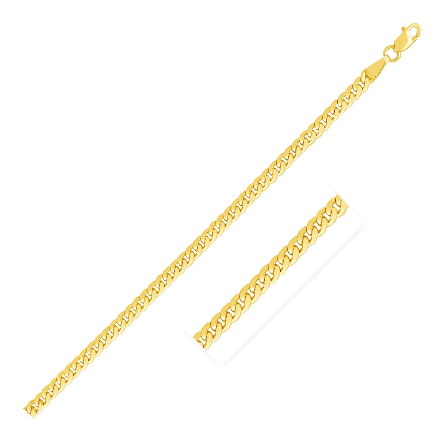 2.6mm 14k Yellow Gold Classic Solid Miami Cuban Chain - Grocery