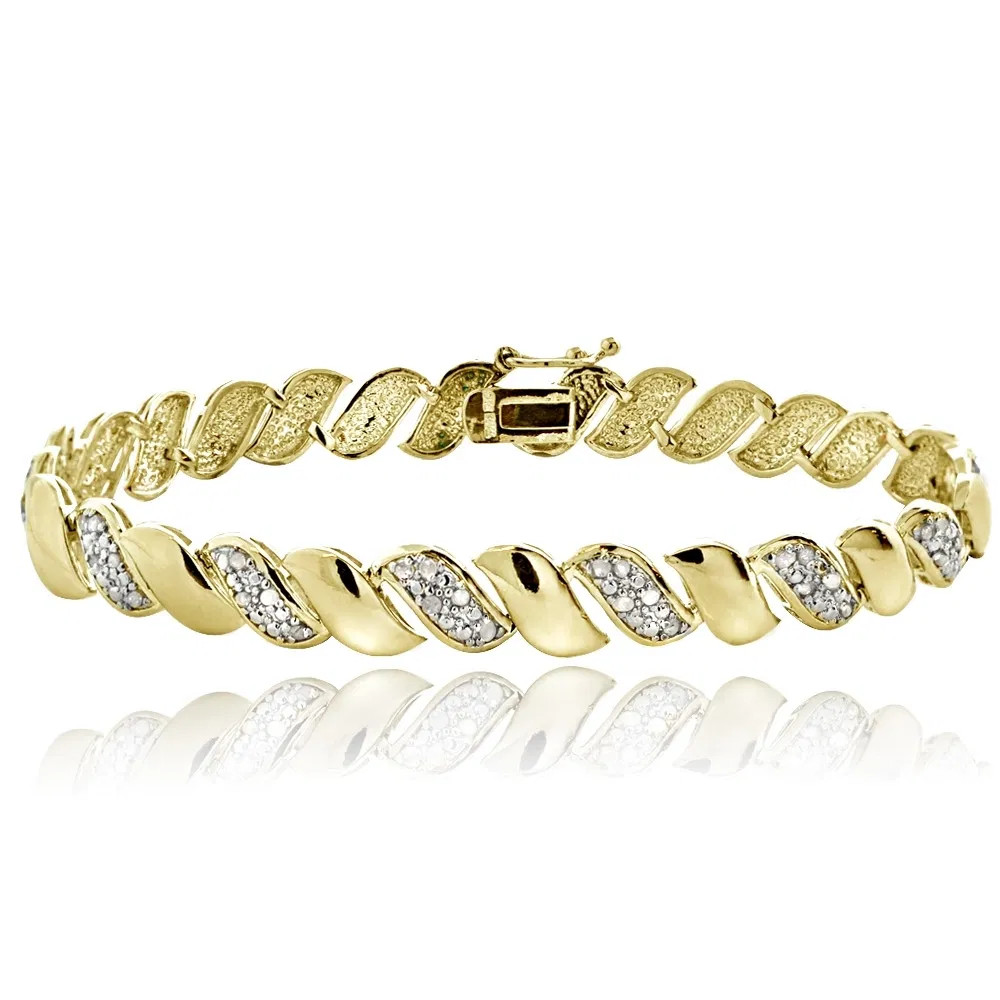 Gold Tone 1/2 Ct Diamond San Marco Bracelet - Grocery